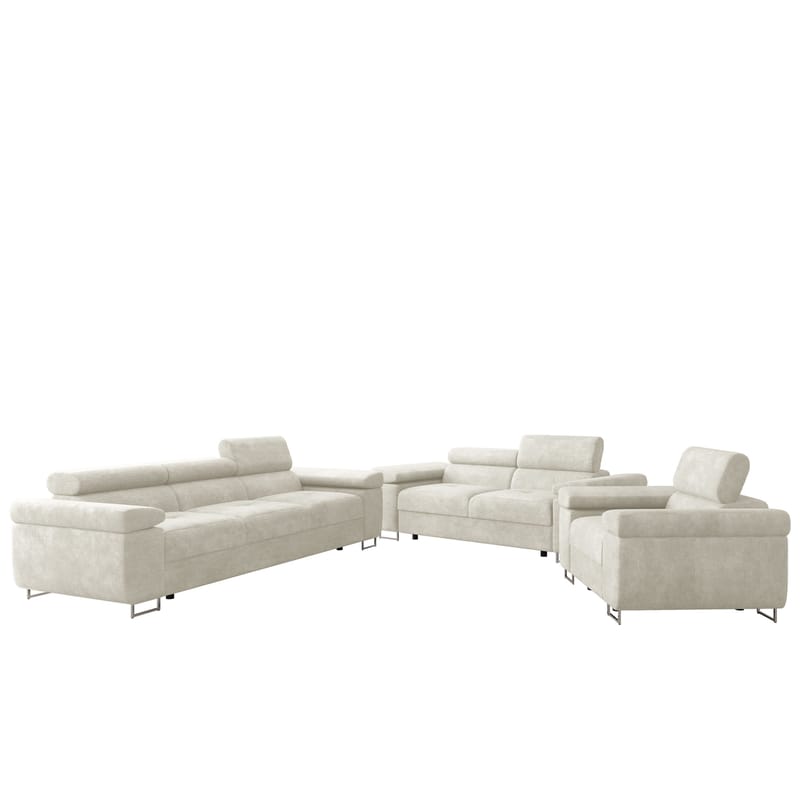 Gabina Sofagruppe - 3-personers + 2-personers + lænestol, beige