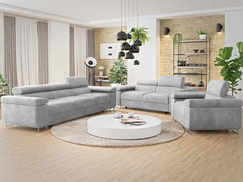 Gabina Sofagruppe - 3-personers + 2-personers + lænestol - grå - Møbler - Sofaer - Sofagrupper