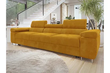 Gabina Sovesofa 3-personers i Fløjl - Orange - Møbler - Sofaer - Sovesofaer