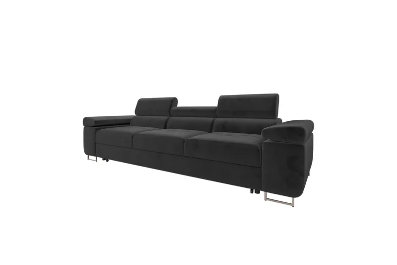 Gabina Sovesofa 3-personers i Plys - Sort - Møbler - Sofaer - Sovesofaer