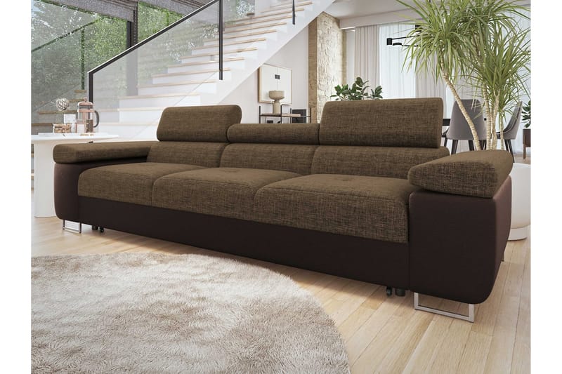 Gabina Sovesofa 3-personers i Kunstlæder - Brun - Møbler - Sofaer - Sovesofaer