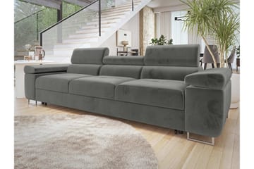 Gabina Sovesofa 3-personers i Plys - Grå - Møbler - Sofaer - Sovesofaer