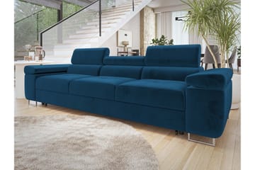 Gabina Sovesofa 3-personers i Plys - Blå - Møbler - Sofaer - Sovesofaer