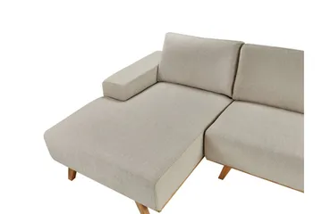 Gaines Hjørnesofa 3-personers - Beige/Lyst træ - Møbler - Sofaer - Sofa med chaiselong