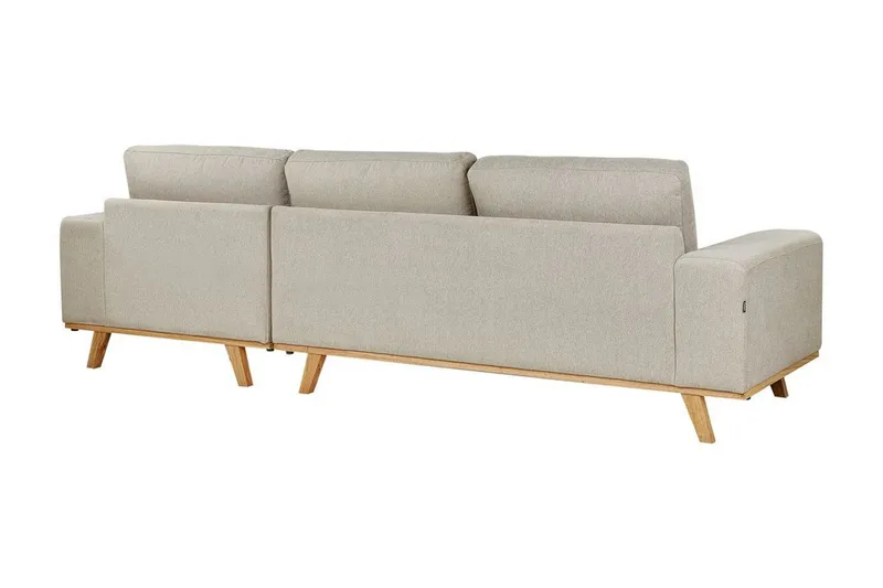 Gaines Hjørnesofa 3-personers - Beige/Lyst træ - Møbler - Sofaer - Hjørnesofa - Hjørnesofa med chaiselong