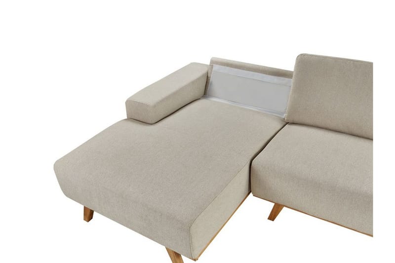 Gaines Hjørnesofa 3-personers - Beige/Lyst træ - Møbler - Sofaer - Hjørnesofa - Hjørnesofa med chaiselong