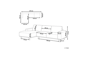 Gaines Hjørnesofa 3-personers - Beige/Lyst træ - Møbler - Sofaer - Sofa med chaiselong