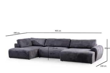 Gaudir 4-personers Sofa med Chaiselong - Antracit - Møbler - Sofaer - Sofa med chaiselong