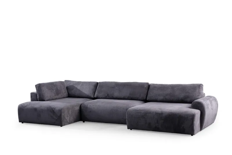 Gaudir 4-personers Sofa med Chaiselong, Antracit