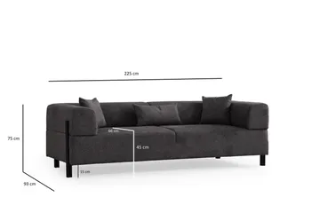 Gio 3-personers Sofa - Antracit - Møbler - Sofaer - 3 personers sofa