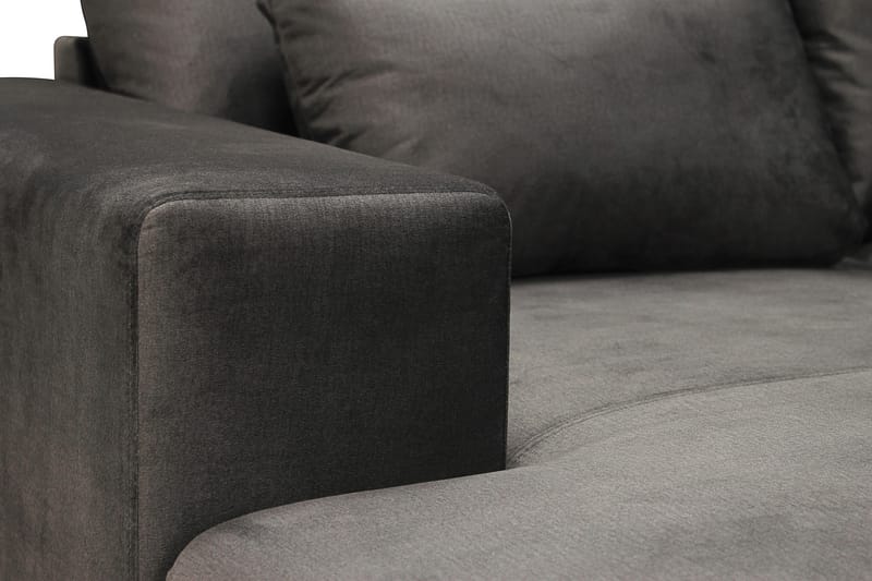 Grande 5-personers U-Sofa med Divan Venstre - Mørkegrå Fløjl - Møbler - Sofaer - U Sofa
