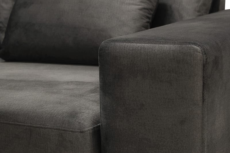 Grande 5-personers Sofa med Chaiselong Venstre - Mørkegrå Fløjl - Møbler - Sofaer - Sofa med chaiselong