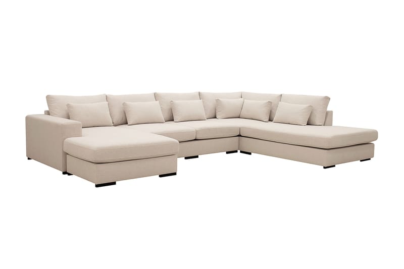 Grande 5-personers U-Sofa med Divan Venstre - Beige Stof - Møbler - Sofaer - U Sofa