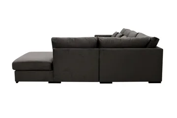 Grande 5-personers U-Sofa med Divan Venstre - Mørkegrå Fløjl - Møbler - Sofaer - U Sofa