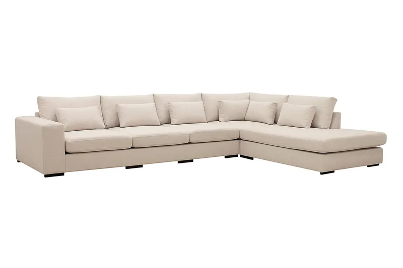 Grande 5-personers Sofa med Chaiselong Højre - Beige Stof - Møbler - Sofaer - Sofa med chaiselong