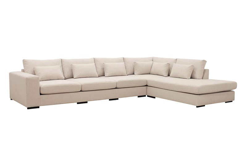 Grande 5-personers Sofa med Chaiselong Højre - Beige Stof - Møbler - Sofaer - Sofa med chaiselong