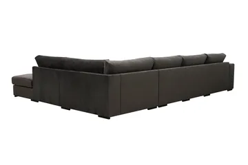 Grande 5-personers U-Sofa med Divan Venstre - Mørkegrå Fløjl - Møbler - Sofaer - U Sofa