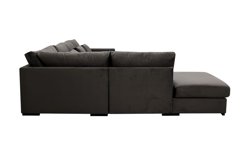 Grande 5-personers Sofa med Chaiselong Venstre - Mørkegrå Fløjl - Møbler - Sofaer - Sofa med chaiselong