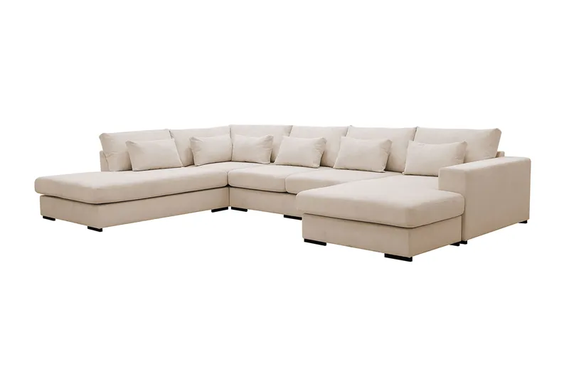 Grande 5-personers U-Sofa med Divan Højre - Beige Manchester - Møbler - Sofaer - U Sofa