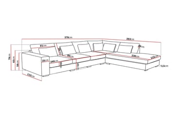 Grande 5-personers Sofa med Chaiselong Højre - Beige Stof - Møbler - Sofaer - Sofa med chaiselong