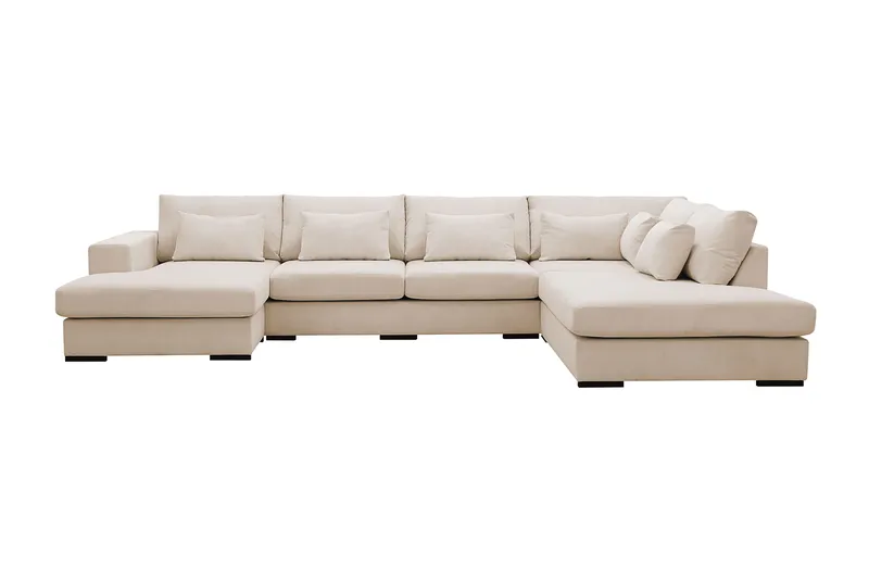 Grande 5-personers U-Sofa med Divan Venstre - Beige Manchester - Møbler - Sofaer - U Sofa