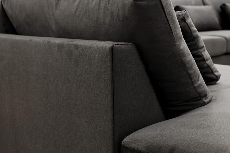 Grande 5-personers Sofa med Chaiselong Venstre - Mørkegrå Fløjl - Møbler - Sofaer - Sofa med chaiselong