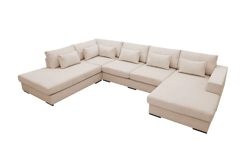 Grande 5-personers U-Sofa med Divan Højre - Beige Manchester - Møbler - Sofaer - U Sofa