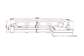 Grande 5-personers Sofa med Chaiselong Højre - Beige Stof - Møbler - Sofaer - Sofa med chaiselong