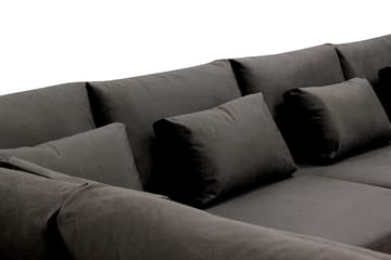 Grande 5-personers U-Sofa med Divan Højre - Mørkegrå Fløjl - Møbler - Sofaer - U Sofa