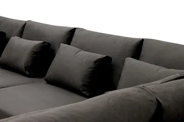 Grande 5-personers U-Sofa med Divan Venstre - Mørkegrå Fløjl - Møbler - Sofaer - U Sofa