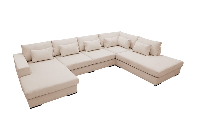 Grande 5-personers U-Sofa med Divan Venstre - Beige Manchester - Møbler - Sofaer - U Sofa