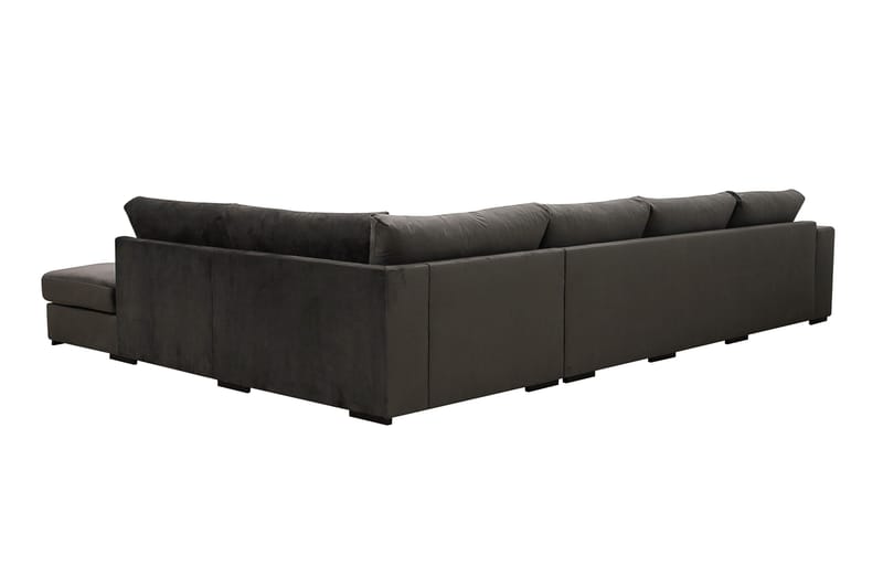 Grande 5-personers Sofa med Chaiselong Højre - Mørkegrå Fløjl - Møbler - Sofaer - Sofa med chaiselong