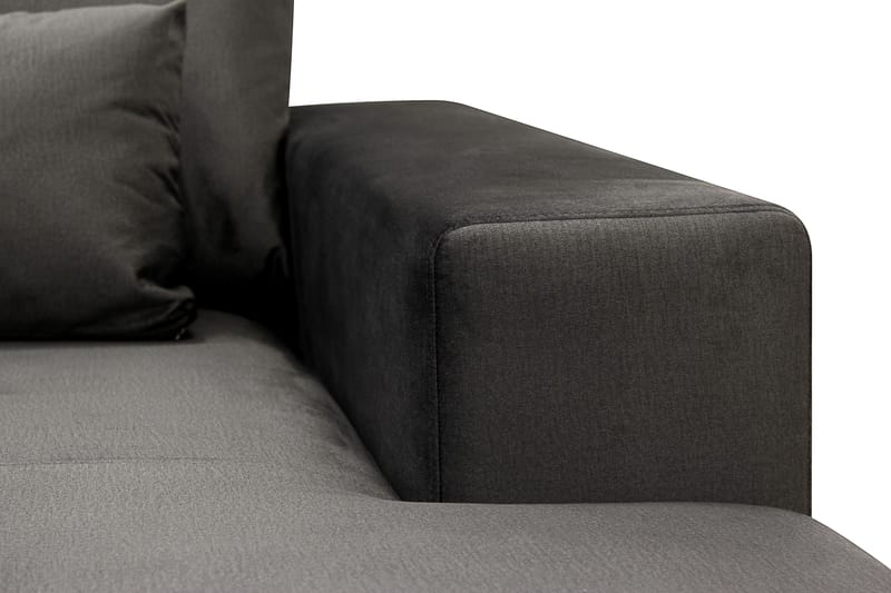 Grande 5-personers U-Sofa med Divan Højre - Mørkegrå Fløjl - Møbler - Sofaer - U Sofa