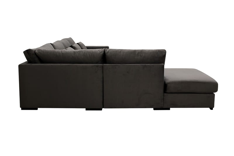 Grande 5-personers Sofa med Chaiselong Venstre - Mørkegrå Fløjl - Møbler - Sofaer - Sofa med chaiselong