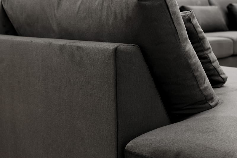 Grande 5-personers Sofa med Chaiselong Venstre - Mørkegrå Fløjl - Møbler - Sofaer - Sofa med chaiselong