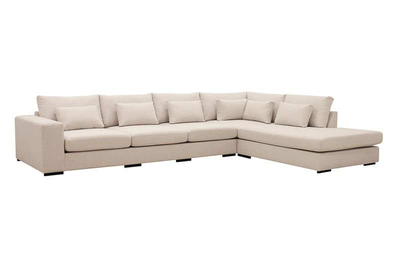 Grande 5-personers Sofa med Chaiselong Højre - Beige Stof - Møbler - Sofaer - Sofa med chaiselong