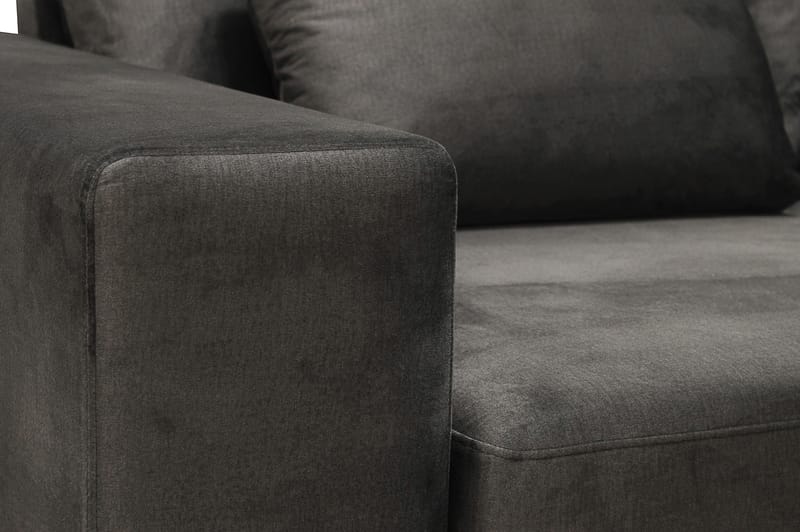 Grande 5-personers Sofa med Chaiselong Højre - Mørkegrå Fløjl - Møbler - Sofaer - Sofa med chaiselong