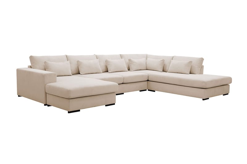 Grande 5-personers U-Sofa med Divan Venstre - Beige Manchester - Møbler - Sofaer - U Sofa
