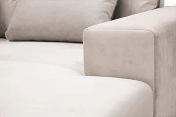 Grande 5-personers U-Sofa med Divan Højre - Beige Fløjl - Møbler - Sofaer - U Sofa