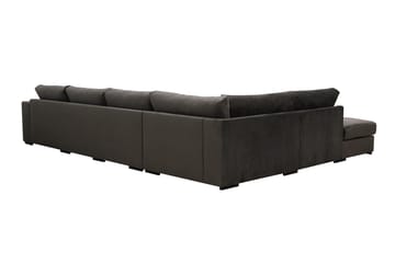 Grande 5-personers U-Sofa med Divan Højre - Mørkegrå Fløjl - Møbler - Sofaer - U Sofa