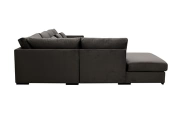 Grande 5-personers U-Sofa med Divan Højre - Mørkegrå Fløjl - Møbler - Sofaer - U Sofa