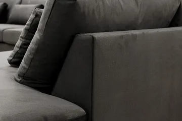 Grande 5-personers U-Sofa med Divan Venstre - Mørkegrå Fløjl - Møbler - Sofaer - U Sofa