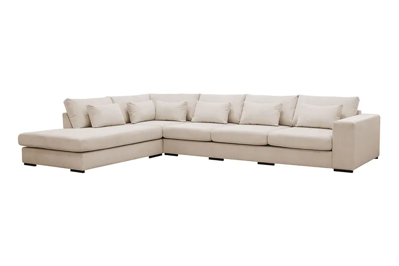Grande 5-personers Sofa med Chaiselong Venstre - Beige Manchester - Møbler - Sofaer - Sofa med chaiselong
