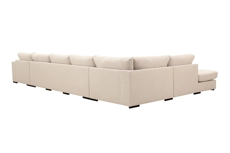 Grande 6-personers U-Sofa med Divan Højre - Beige Stof - Møbler - Sofaer - U Sofa