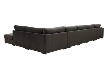 Grande 6-personers U-Sofa med Divan Venstre - Mørkegrå Fløjl - Møbler - Sofaer - U Sofa