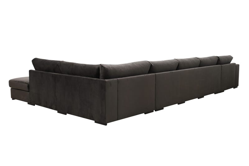Grande 6-personers U-Sofa med Divan Venstre - Mørkegrå Fløjl - Møbler - Sofaer - U Sofa