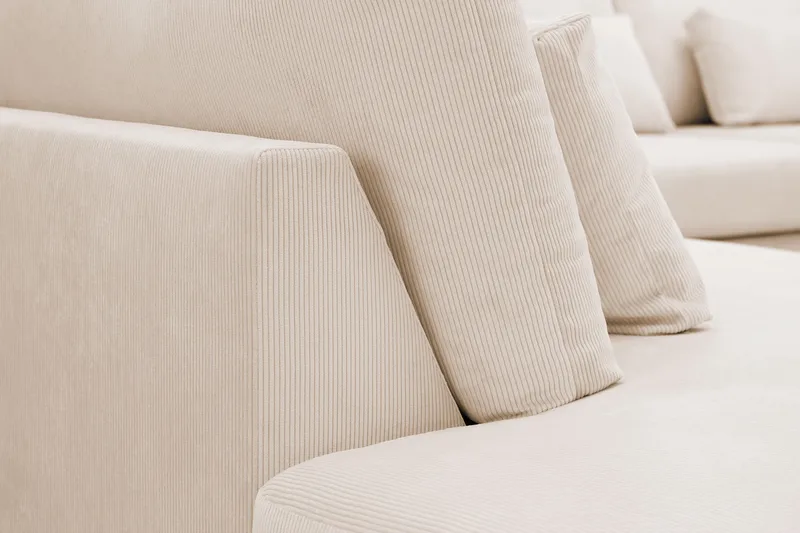 Grande 6-personers U-Sofa med Divan Højre - Beige Manchester - Møbler - Sofaer - U Sofa