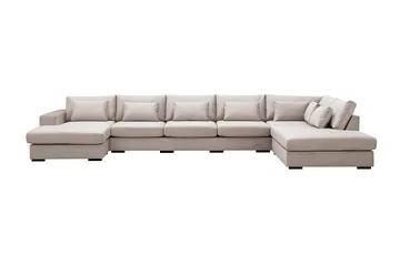 Grande 6-personers U-Sofa med Divan Venstre
