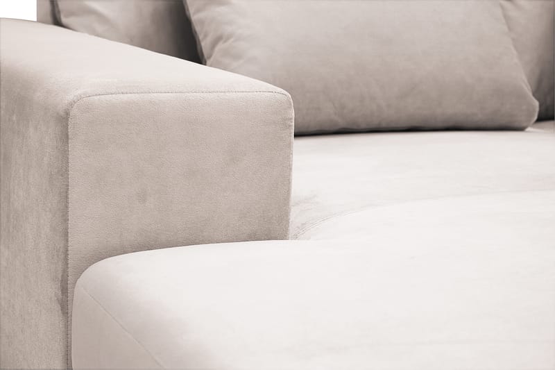 Grande 6-personers U-Sofa med Divan Venstre - Beige Fløjl - Møbler - Sofaer - U Sofa