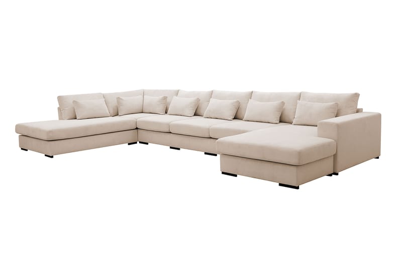 Grande 6-personers U-Sofa med Divan Højre - Beige Manchester - Møbler - Sofaer - U Sofa
